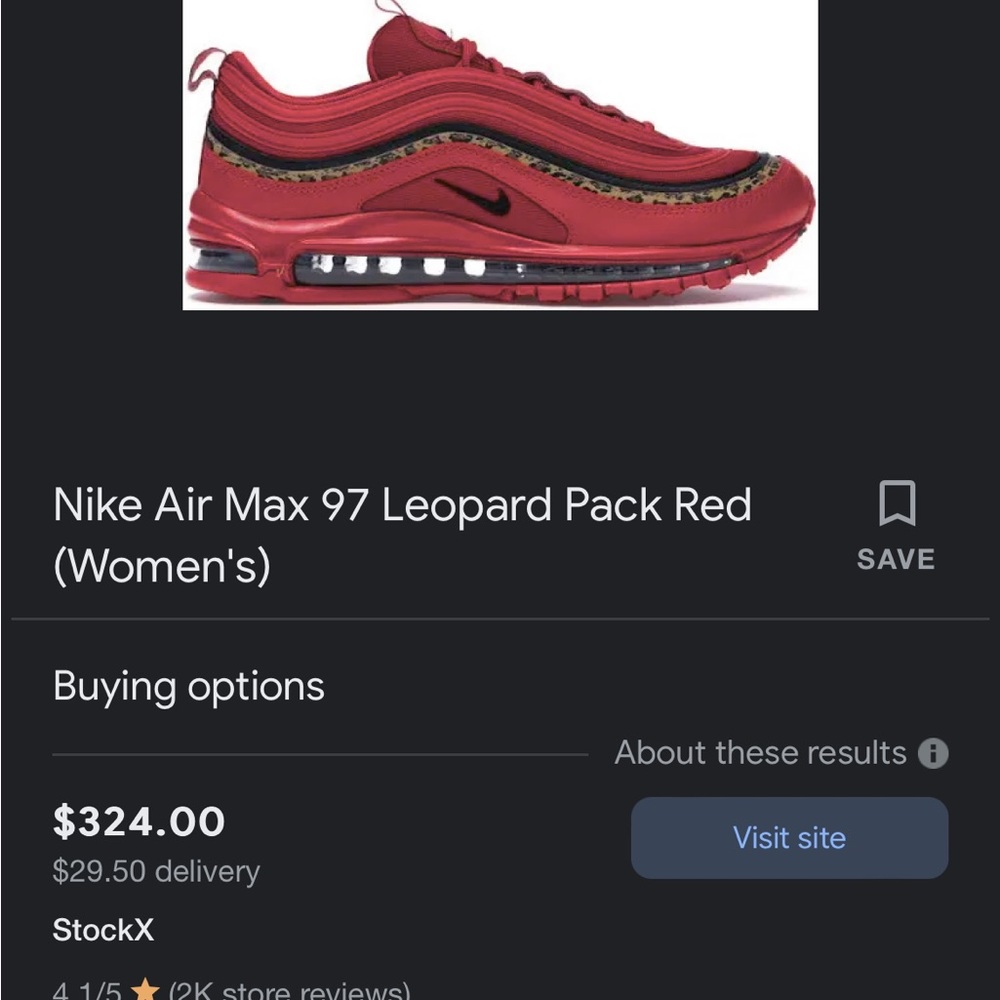 nike air max - red / leopard 7.5
